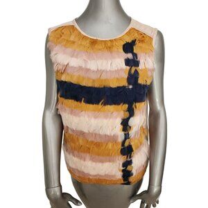 Tory Burch NWT Pink Sleeveless Feather Top Large